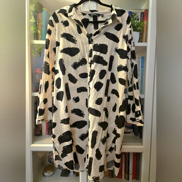 ✨️HOST PICK✨️ 100% Cotton Abstract Print Button Down Dress by Ulla Popken - Picture 1 of 15